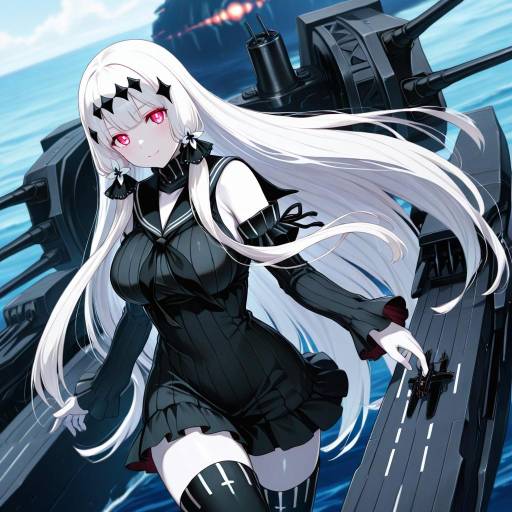 Illustration of Aircraft carrier water oni, kantai collection in the style of Niko (tama)