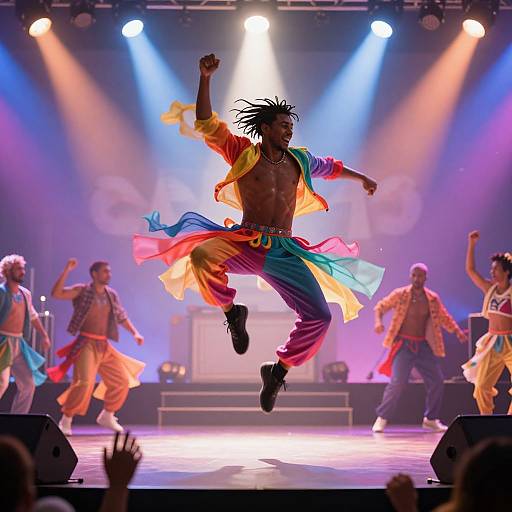 Energetic Dance Leap Scene