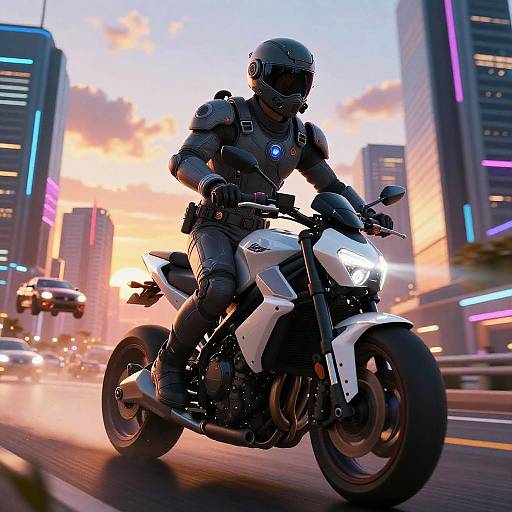 Futuristic Anime Pilot on Hoverbike