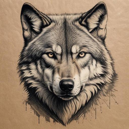 Realistic Pencil Sketch of a Wolf's Head