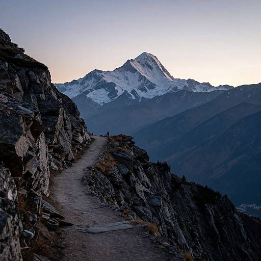 Winding Trail to Snow-Capped Peak