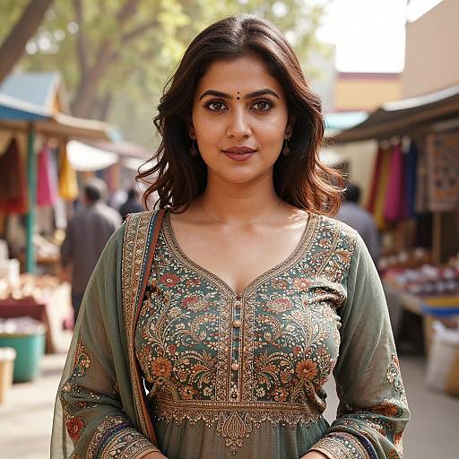 Indian Woman in Traditional Kameez