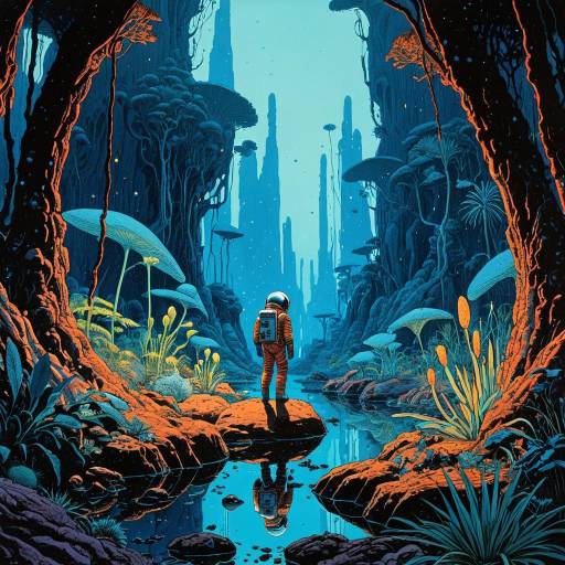 Astronaut Exploring Alien Jungle