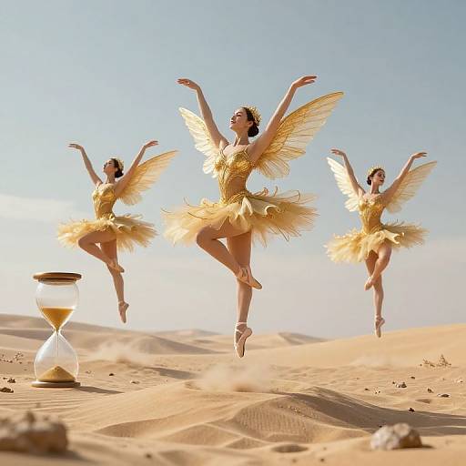 Golden-Winged Fairy Dancers Afloat