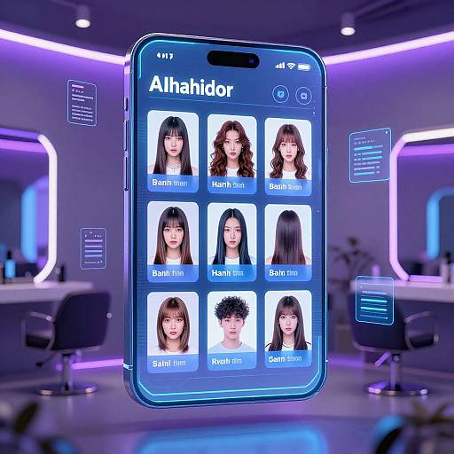 Futuristic AI Haircut Generator Interface