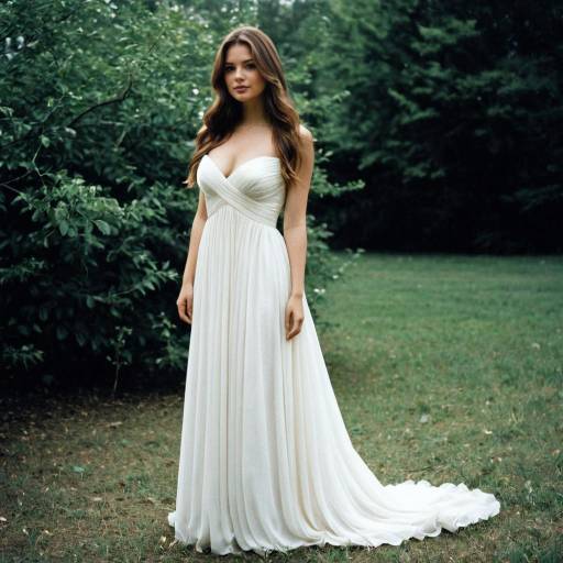 Woman in Flowing White Dress Outdoors