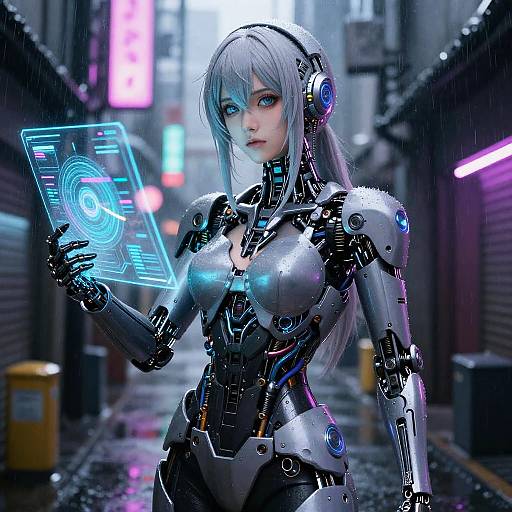 Cyberpunk Anime Cyborg Girl