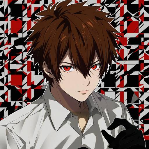 Illustration of Akechi gorou, persona in the style of Moyazou (kitaguni moyashi seizoujo)