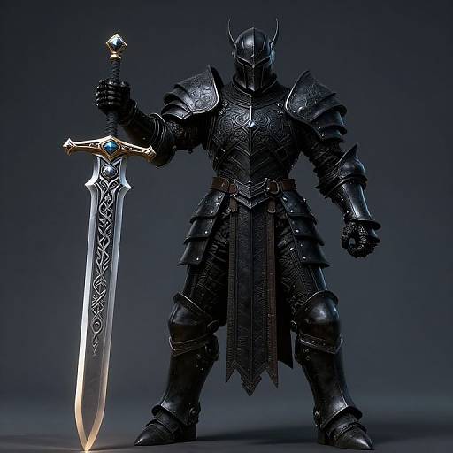 Death Knight with Runic Sword