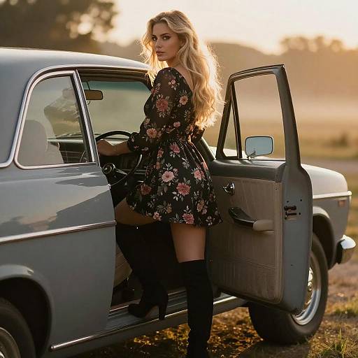 Vintage Charm: Sultry Blonde in Twilight