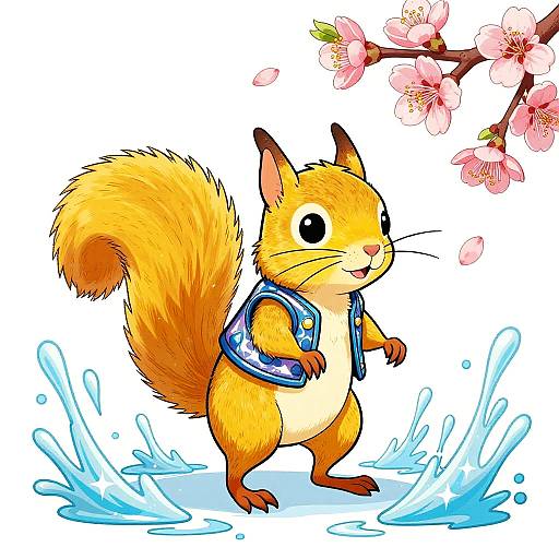 Tim Burton Style Yellow Squirrel