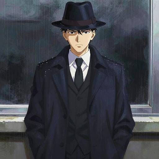 Mysterious Detective Portrait in Expressionism