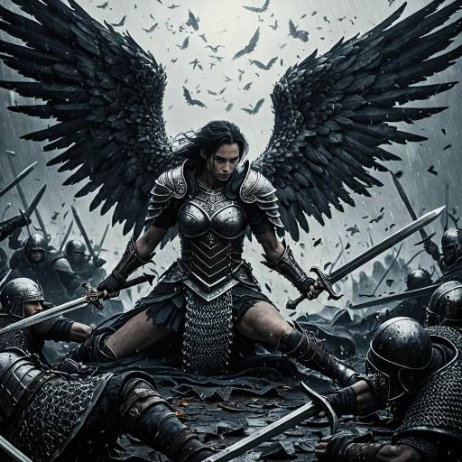 Fallen Angel Warrior in Epic Battle