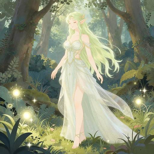 Ethereal Mystical Forest Elf Illustration