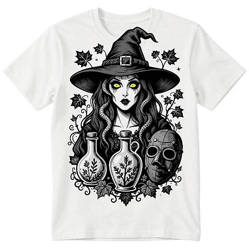 Gothic Plague Witch T-Shirt Design