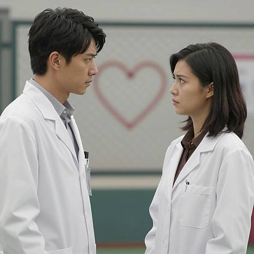 Intense Conversation Between Two Scientists