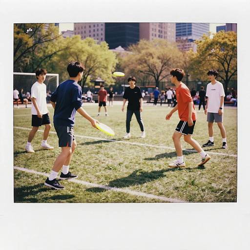 Teens Playing Frisbee in Spring Park
