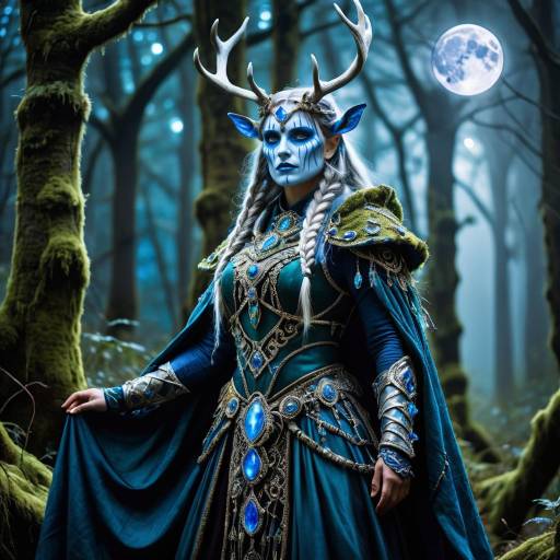 Enchanted Mystic in a Moonlit Forest