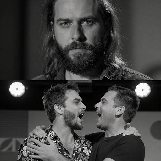 Intense Black-and-White Musicians Portrait