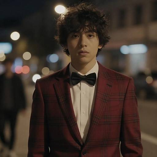 Cinematic Young Man in Plaid Jacket