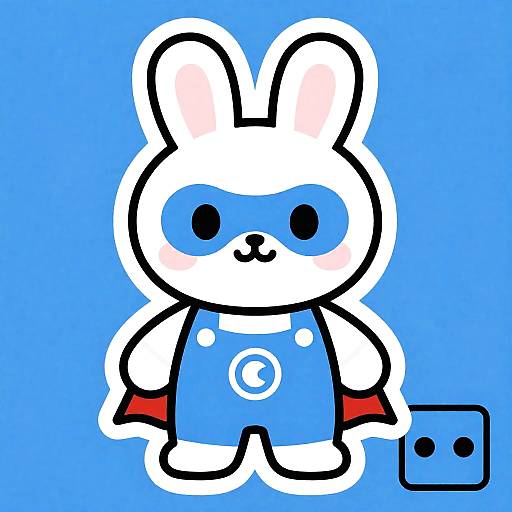 Cute Bunny Flash Superhero Sticker