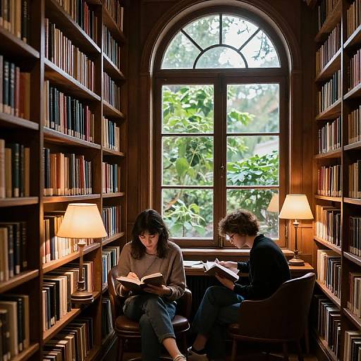 Cozy Library Study Scene