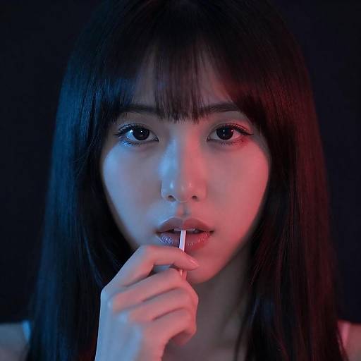 Intense Portrait of Asian Woman in Light