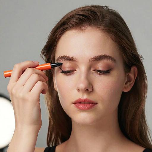 Young Woman Applying Black Eyeshadow