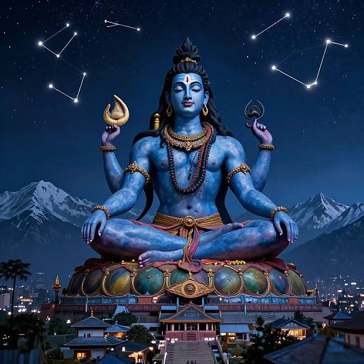 Fantasy Night Sky Over Pokhara