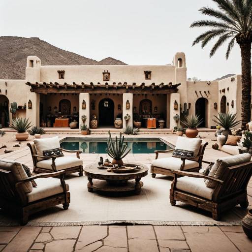 Southwestern Desert Hacienda in Wide Shot