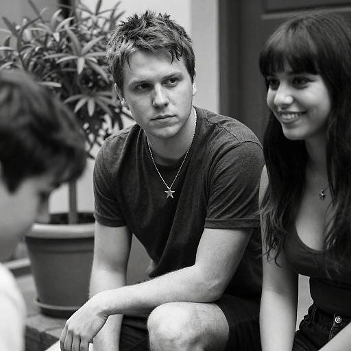 Candid Outdoor Portrait in Black-and-White