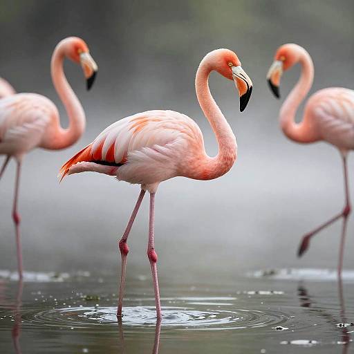 Graceful Flamingo in Tropical Lagoon