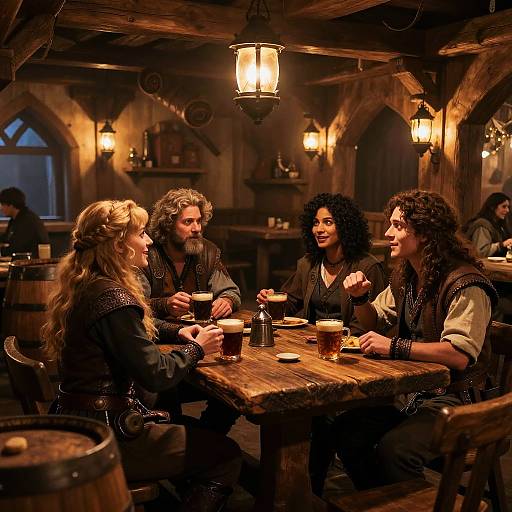 Cozy Medieval Tavern Gathering