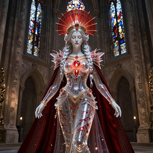 Ethereal Divine Figure in Cathedral