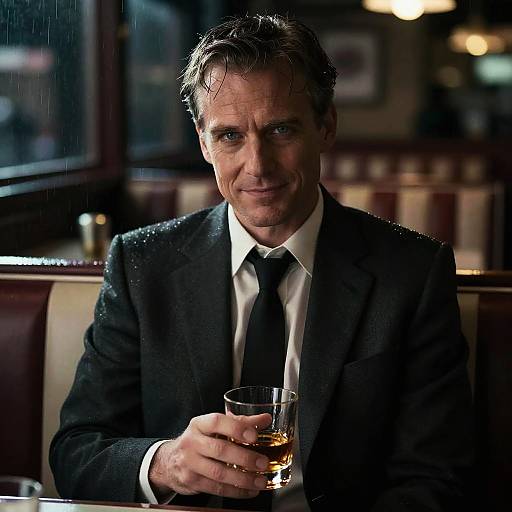 Cinematic Noir Portrait in Diner