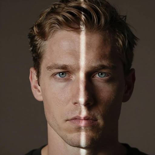 Portrait of Man with Split Lighting