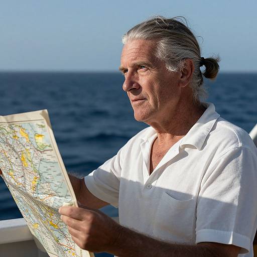 Nautical Map Double Exposure Portrait