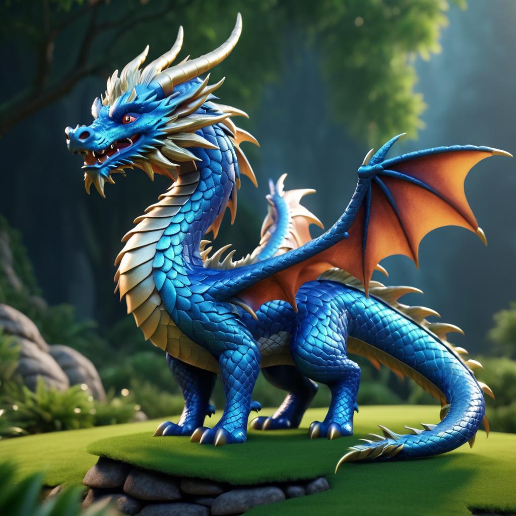 Charming Dragon in Fantasy Storybook Style