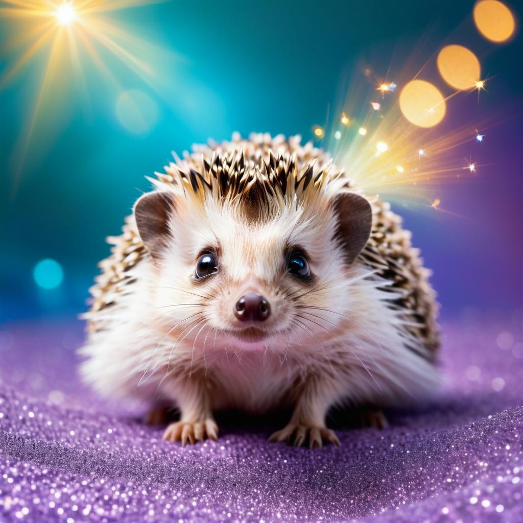 Curious Hedgehog with Dreamy Background