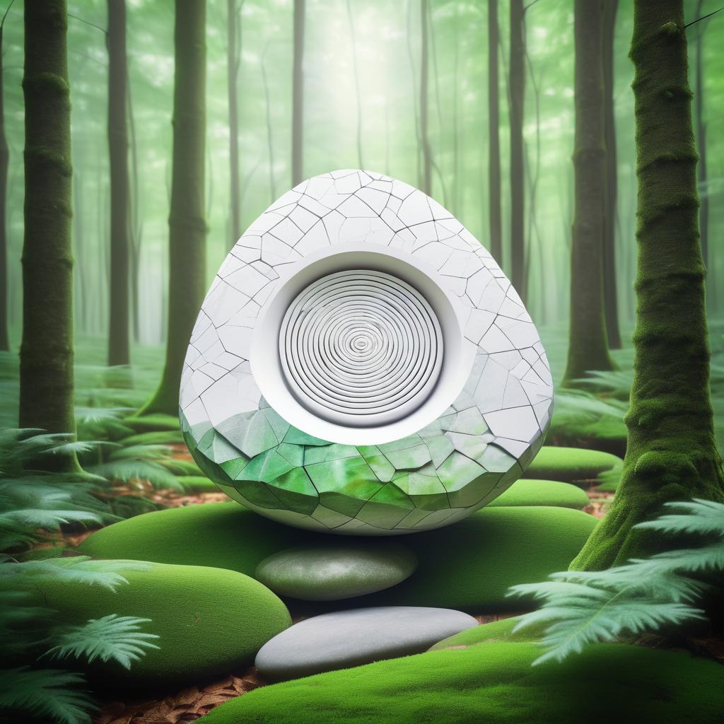 Serene Stone in Tranquil Forest Art