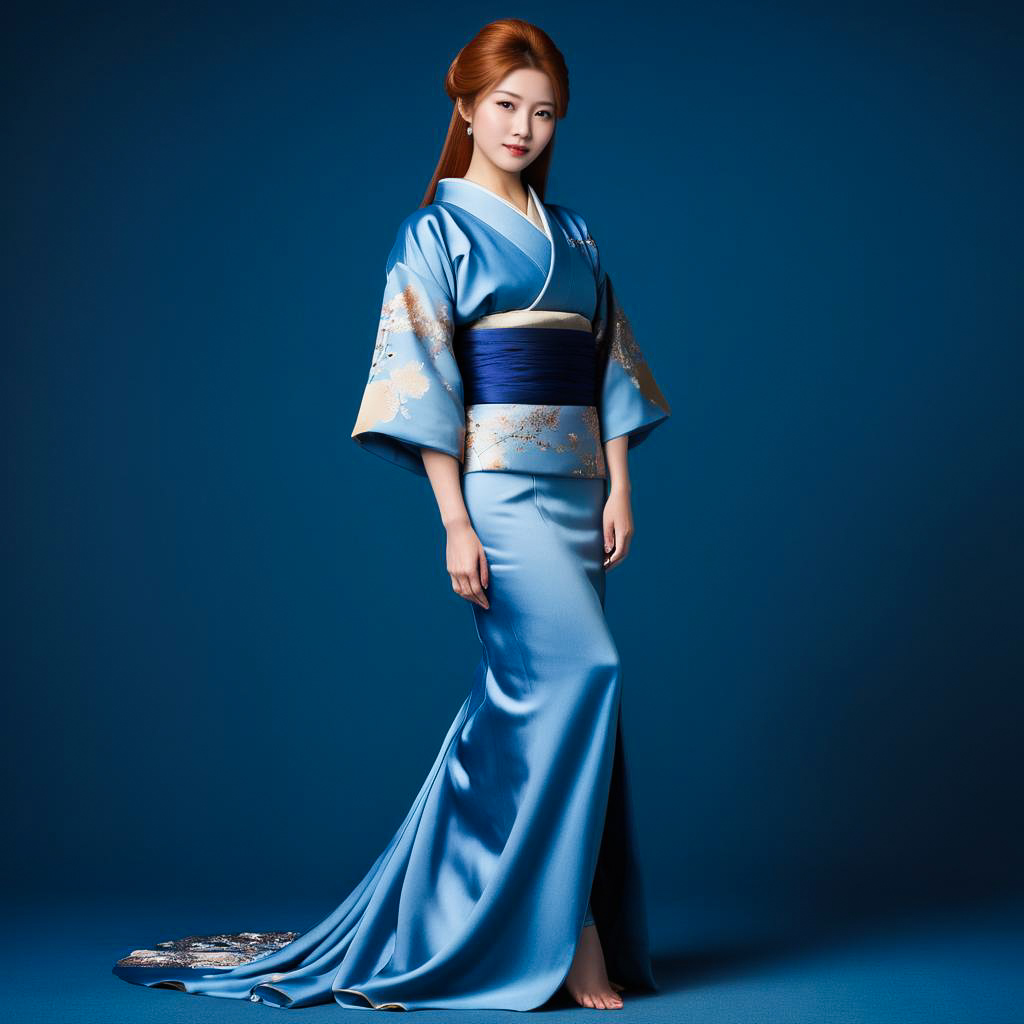 Elegant Young Woman in Arctic Blue