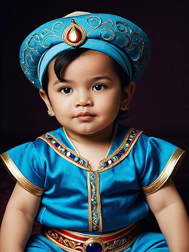 Toddler in Blue Aladdin Costume