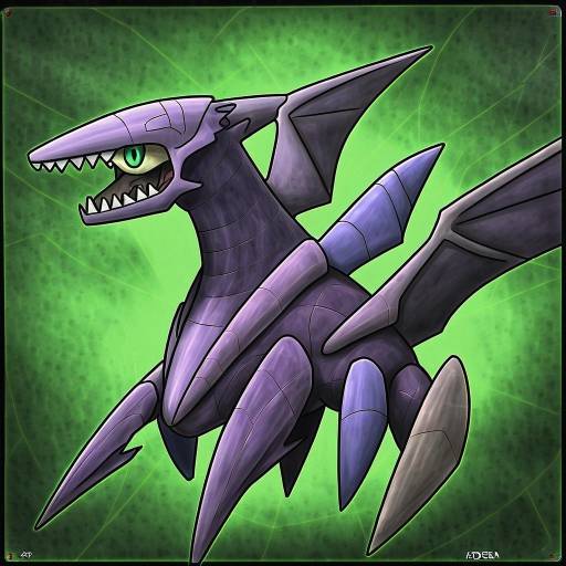 Illustration of Aerodactyl, pokemon in the style of Observerz