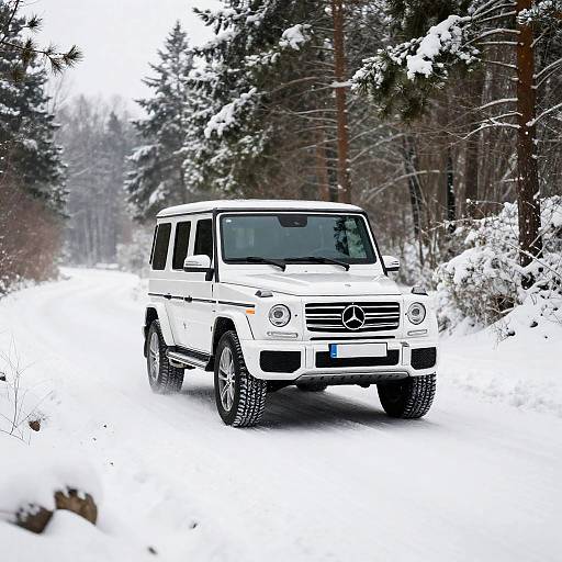 Mercedes G-Class on Snow-Covered Road