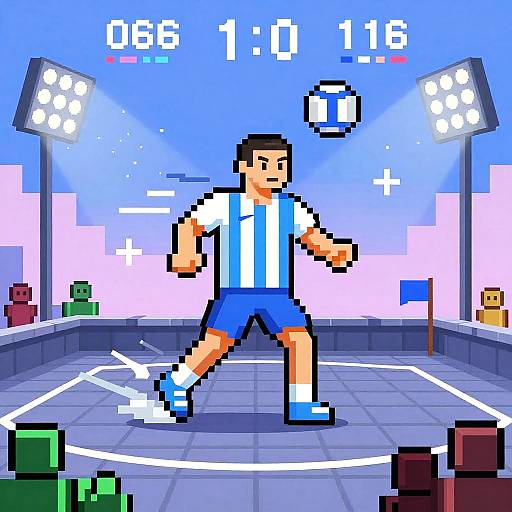 Retro Pixel Art Ronaldo Volley