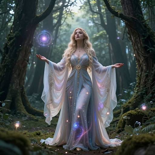 Goddess in Mystical Forest