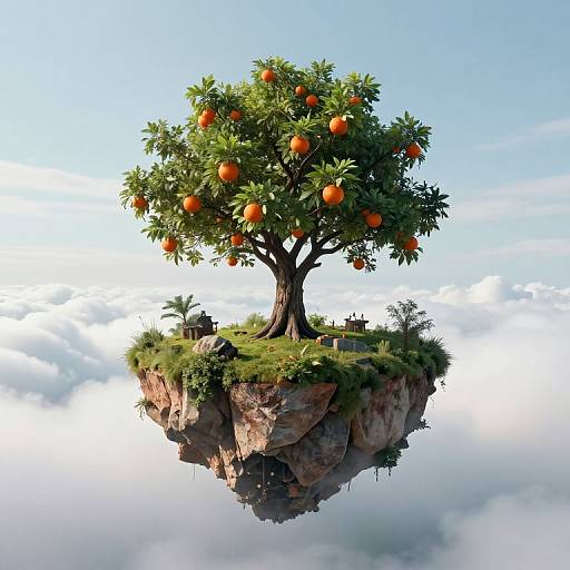 Floating Island with Fruit-Laden Tree