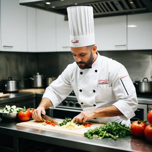 Chef Preparing Campbell's Soup in Modern Kitchen