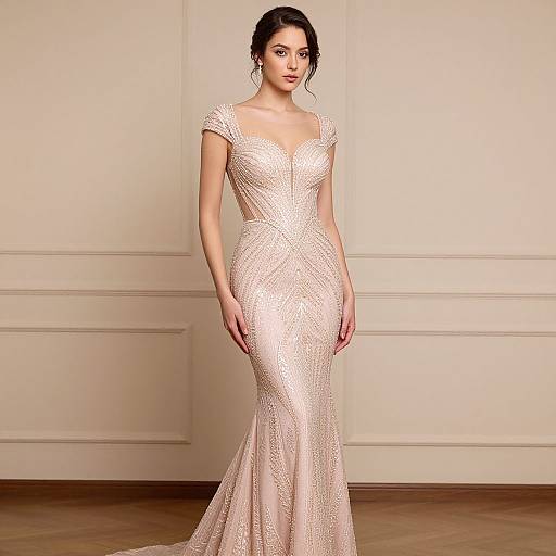 Elegant Blush Pink Mermaid Gown