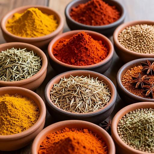 Vibrant Moroccan Spices in Bowls